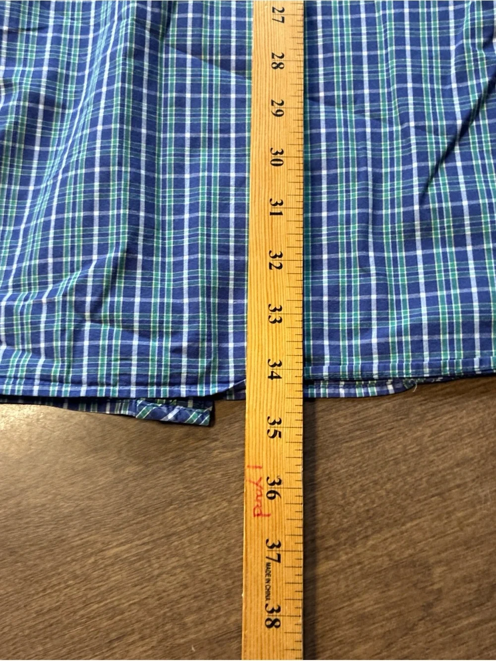 True Nation Shirt Men’s Blue Green White Plaid Woven Cotton 4XL Pockets